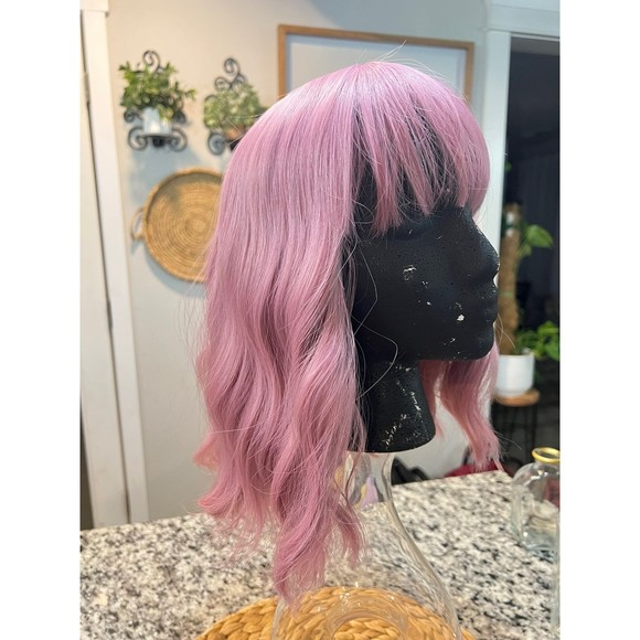 Other - Wig Wavy Pink Bob Cosplay pastel pink color 13”